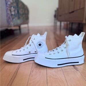 Converse White High-Top Platform Sneakers